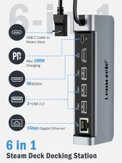 Lemorele X23L 6-in-1 Docking Station zwart