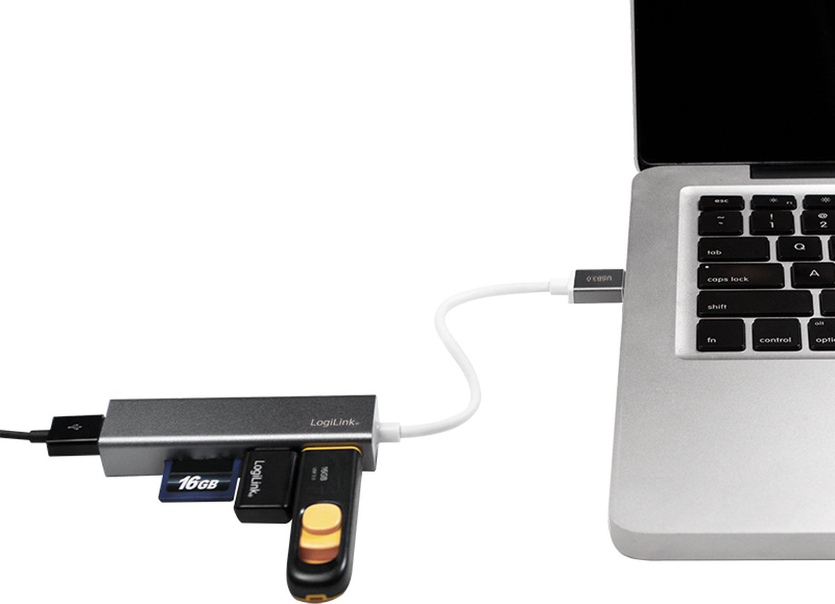 LogiLink UA0306 USB 3.2 Gen 1 Type-A Hub Zilver Wit
