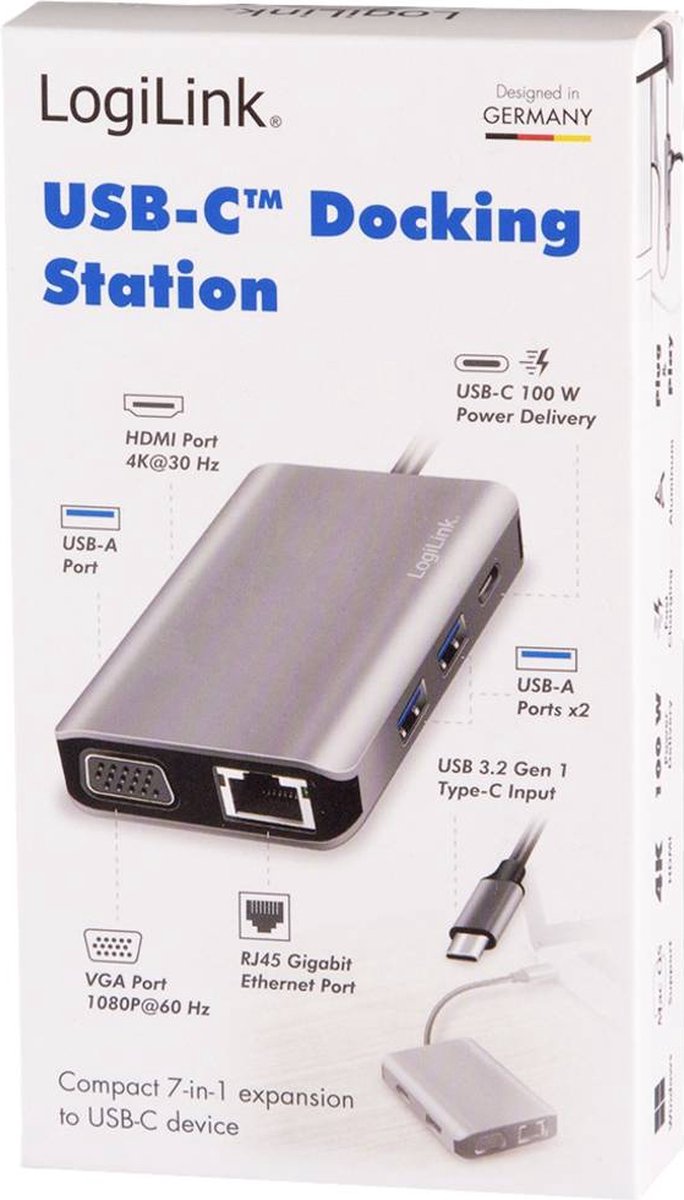 LogiLink UA0410 USB-C Dockingstation Universeel
