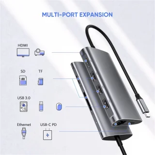 M-TECK 8-in-1 USB-C Hub Docking Station