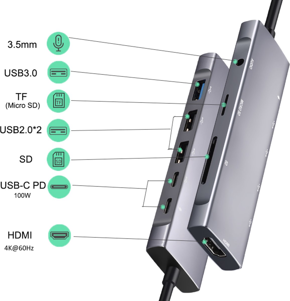 M-TECK 9-in-1 USB-C Docking Station Hub