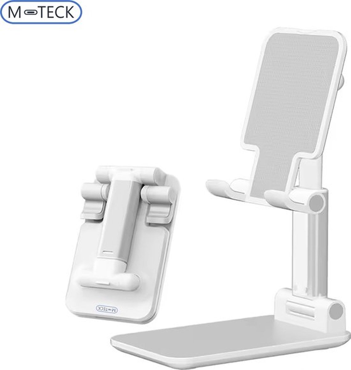 De M-Teck Smartphone & Tablet Houder Wit Opklapbaar in één oogopslag