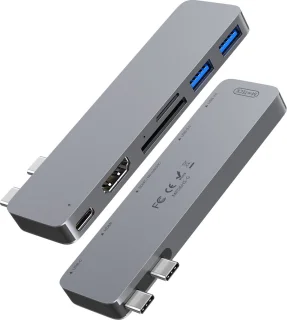 M-TECK USB-C Dock voor MacBook Air/Pro Space Grey