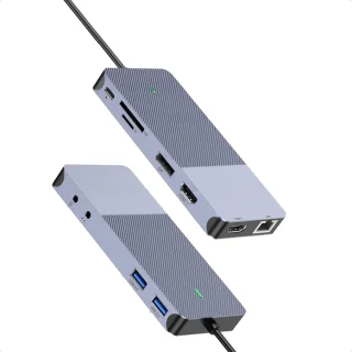 M-TECK USB-C Docking Station 3x4K HDMI DisplayPort Ethernet USB A MicroSD