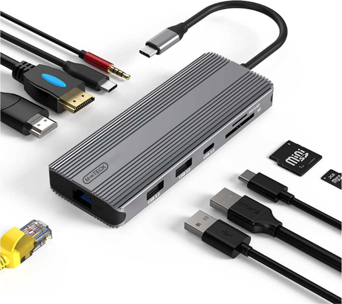 M-TECK USB-C Docking Station Hub met HDMI en USB-poorten