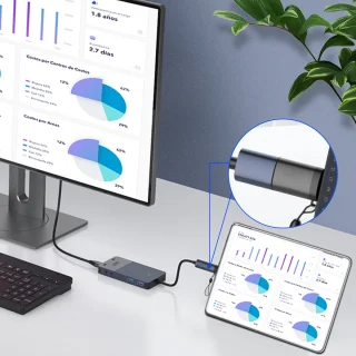 M-Teck USB-C Docking Station USB-A HDMI VGA Ethernet Kaartlezer Audio