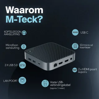 M-TECK USB C Dual HDMI Docking Station