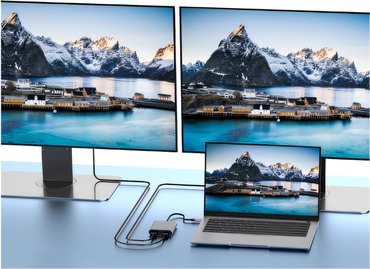 M-TECK USB-C Hub 2x HDMI + USB3.0 + USB-C Charger