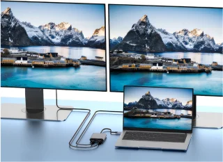 M-TECK USB-C Hub 2x HDMI + USB3.0 + USB-C Charger
