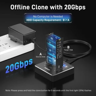 M.2 NVMe/SATA Dual SSD Docking Station