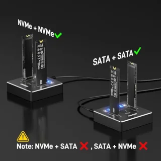 M.2 NVMe/SATA Dual SSD Dockingstation