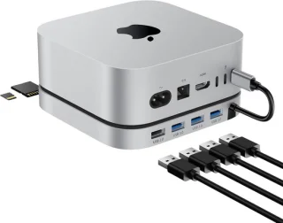 Mac mini dock - hub adapter - 4 poorten - zilver