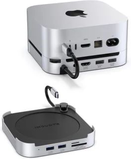 Mac mini dock hub stand NVMe SSD enclosure grijs