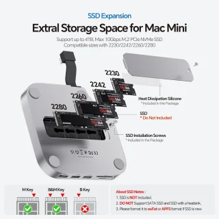 Mac mini dock met 2 monitoren DP en HDMI - USB-C hub voor Mac Mini M4 - ShopVlot