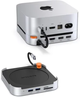 Mac mini M4 dock zilver