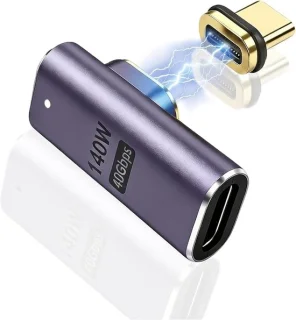 Magnetische USB C-adapter 140 W, USB-C 90 graden - SnelShoppen