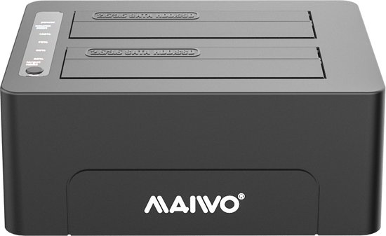 Maiwo K3082C USB-C Dockingstation voor 2x 2,5"/3,5" SATA HDD/SSD zwart
