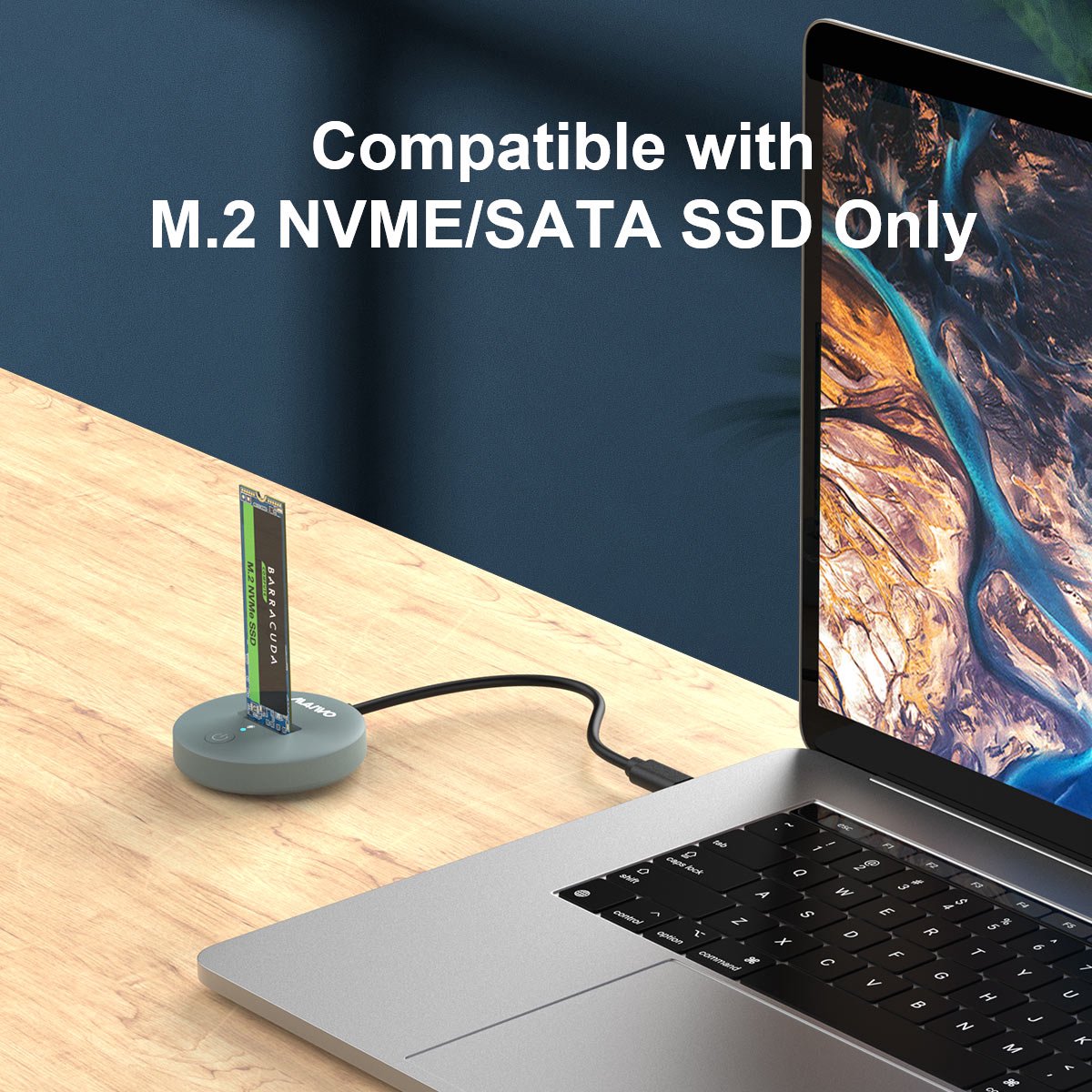Maiwo USB C 3.2 Docking Station voor NVMe/SATA M.2 SSD