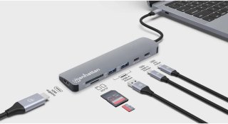 De Manhattan 190442 Laptop Dock Poortreplicator Grijs in één oogopslag
