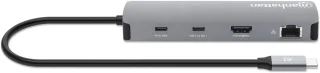 Manhattan 190459 Bedraad Laptop Dockingstation USB-C Grijs