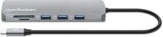 Manhattan 190459 Bedraad Laptop Dockingstation USB-C Grijs