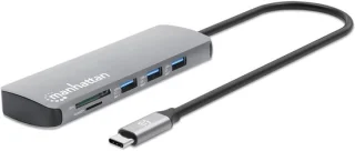 Manhattan 190459 Bedraad Laptop Dockingstation USB-C Grijs