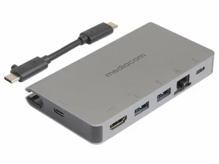 Mediacom MD-C315 laptopdock, bedraad usb-c aluminium