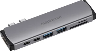 Mediacom MD-M201 laptopdock, USB-C, aluminium
