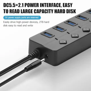 Merkloos 7-poorts USB-hub (USB 2.0)