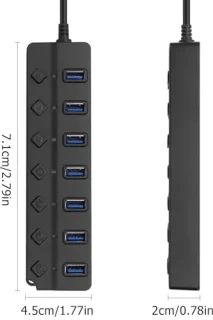 Merkloos 7-poorts USB-hub (USB 2.0)