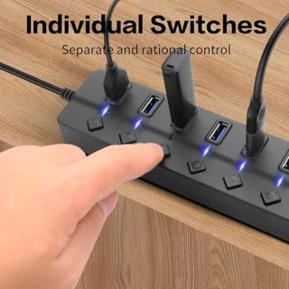 Merkloos 7-poorts USB-hub (USB 2.0)