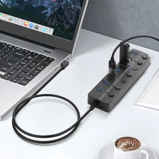 Merkloos 7-poorts USB-hub (USB 2.0)