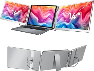 Merkloos Laptop Scherm Extender 14 inch Vouwbare Draagbare Monitor Grijs