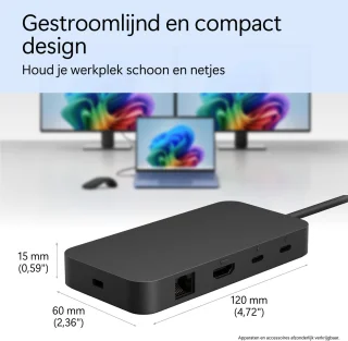 Microsoft Surface USB4 Dockingstation Zwart