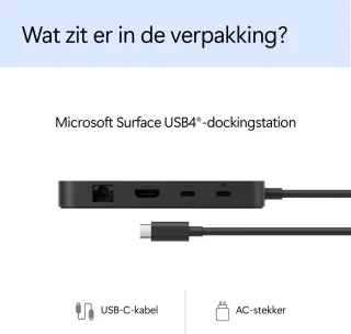 Microsoft Surface USB4 Dockingstation Zwart