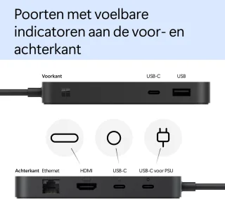 Microsoft Surface USB4 Dockingstation Zwart