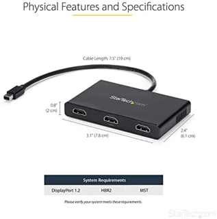 Mini DisplayPort naar DisplayPort MST-hub