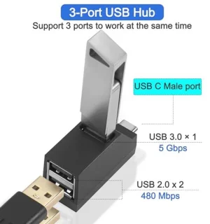 Mini USB-hub 3-poorts