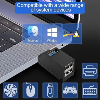 Mini USB Hub 3-poorts
