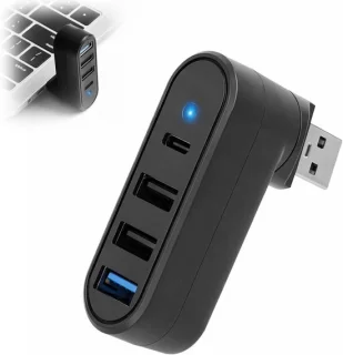 Mini usb-hub 4 poorten zwart