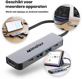 Wat vinden we goed aan de Minolux® Pro USB-C Hub