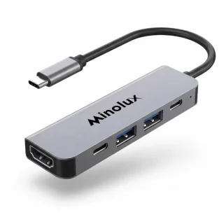 Minolux® Pro USB-C 5-in-1 Hub — power, beeld en connectiviteit in één compacte adapter