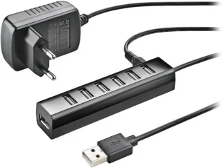 MIRA® USB Hub met voeding - Zwart