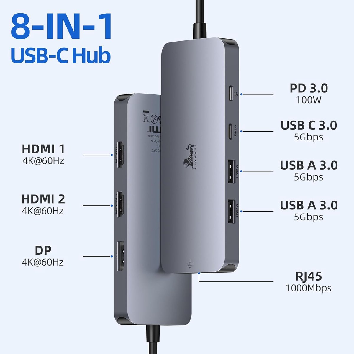 MKSS Docking Station USB-C HDMI 2x Universeel
