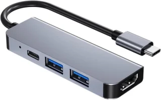 Multi-oplaadstation USB Hub 87W PD grijs