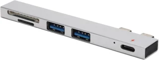 Multi poort hub type c converter grijs