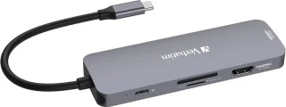 Multipoort hub - docking station - grijs