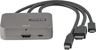 Multiport adapter - video converter - zwart