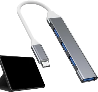 Multiport USB hub - 4-poorts splitter - grijs