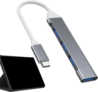 Multiport USB hub - 4-poorts splitter - grijs